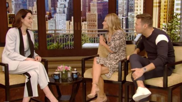 Gianvito Rossi Portofino Suede Sandals worn by Kelly Ripa on LIVE with Kelly and Ryan September 17, 2019