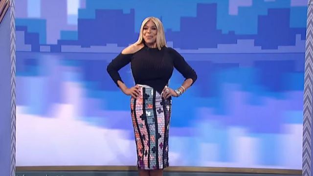 Cushnie Renee Cold Shoulder Ribbed Top worn by Wendy Williams on The Wendy Williams Show September 18, 2019
