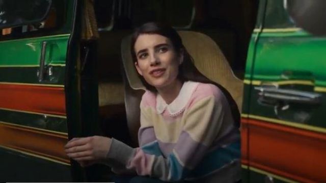 Pastel striped sweaters worn by Madison Montgomery (Emma Roberts) in American Horror Story Season09 Episode 01