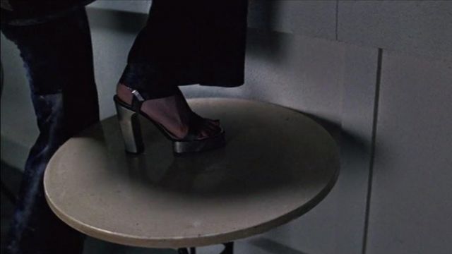 70s Silver block straps high heels worn by Jenny Curran (Robin Wright) as seen in Forrest Gump
