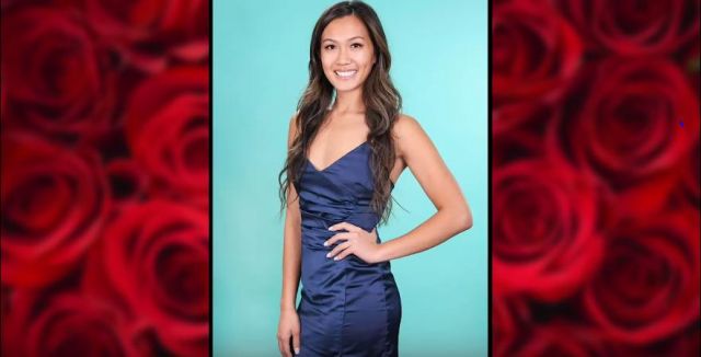 Showpo Saw The Light Dress In Navy Satin worn by Tammy L in The Bachelor in Season 24 Promo