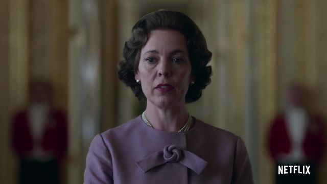 Triple Strand Pearl Necklace worn by Queen Elizabeth II (Claire Foy) in The Crown