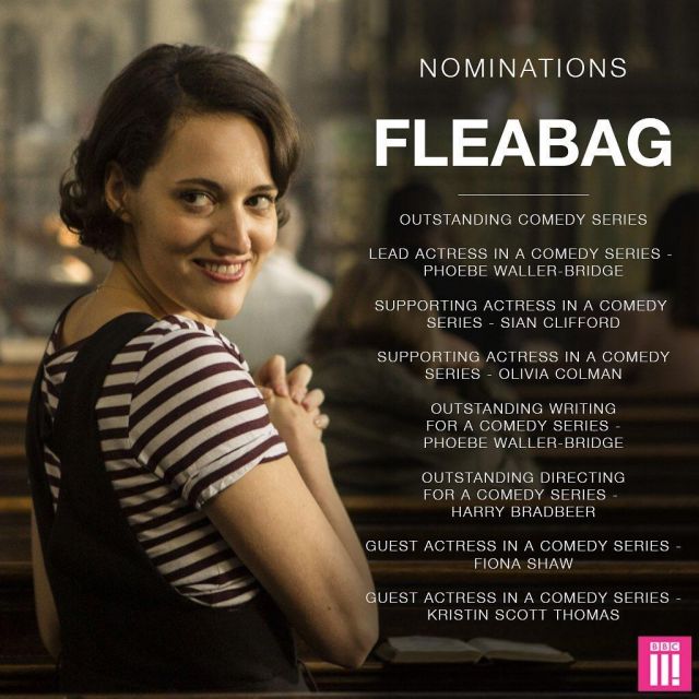 Black and white striped t shirt worn by Phoebe Waller-Bridge on the Instagram account @bbcfleabag