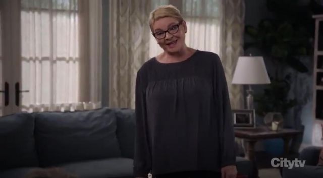 Loft smocked yoke blouse worn by Joan (Dianne Wiest) in Life in Pieces Season 4 Episode 9