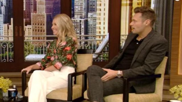 Erdem Ray Top worn by Kelly Ripa on Live with Kelly and Ryan September 26, 2019