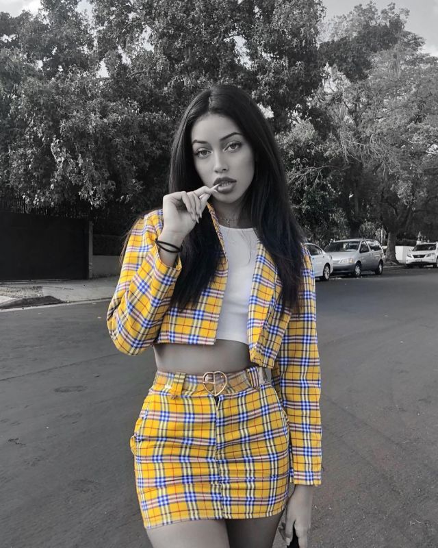 Matching skirt and jacket set worn by Cindy Kimberly on her Instagram account @wolfiecindy