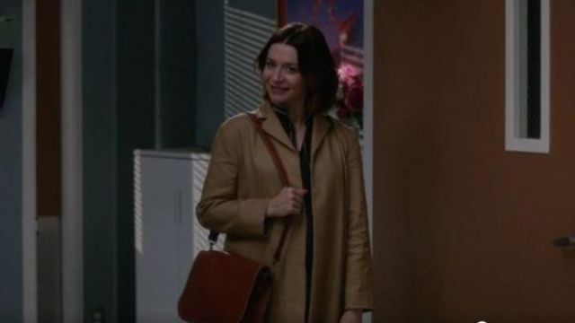 Theory Tan/camel Colored Coat worn by Dr. Amelia Shepherd (Caterina Scorsone) in Grey's Anatomy Season 16 Episode 01