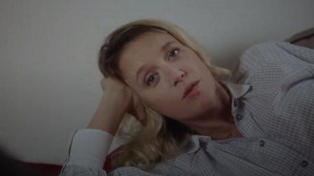 The Shirt Gray Striped Worn By Louise Ludivine Sagnier In A World S Largest Spotern