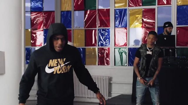 Nike sweatshirt worn by DaBaby in 2019 XXL Freshman Cypher music video by Megan Thee Stallion, YK Osiris and Lil Mosey