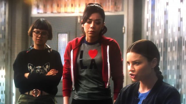 The jacket red crop top worn by Ella Lopez (Aimee Garcia) in Lucifer (S03E25)