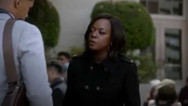 Dolce & Gabbana Black double breasted coat worn by Annalise Keating (Viola Davis) in How to Get Away with Murder Season 6 Episode 2
