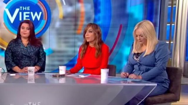 Zara Polka Dot Cami with Lace Trim worn by Meghan McCain on The View October 7, 2019