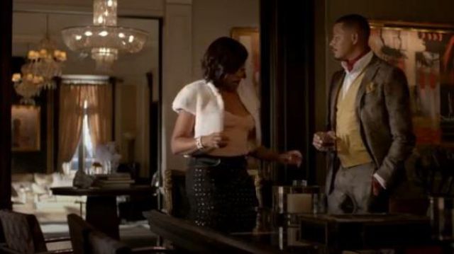 Etro grey floral-print chinos worn by Lucious Lyon (Terrence Howard) in Empire Season 06 Episode 03