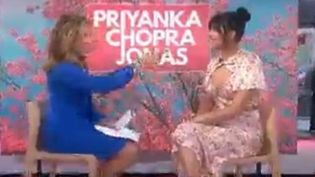 Markarian raphael floral twist front top worn by Priyanka Chopra on Today October 9, 2019