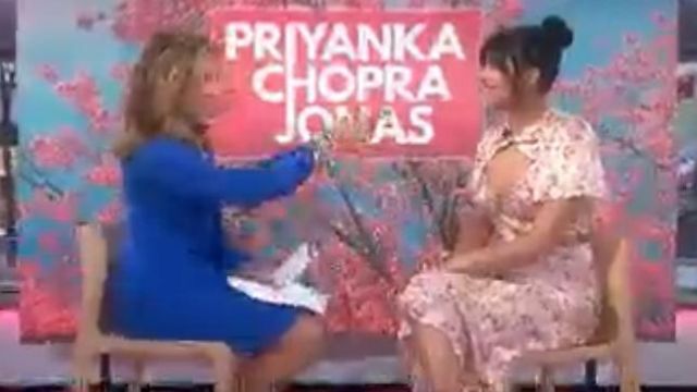 Markarian piero floral satin biais jupe portée par Priyanka Chopra, sur aujourd'Hui le 9 octobre 2019