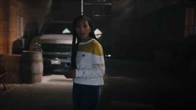 Champion UO Exclusive Colorblock long sleeve tee worn by Peri Boudreaux (Adriyan Rae) in Light as a Feather Season 2 Episode 16