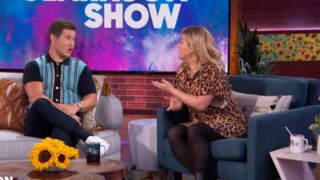 Alice + Olivia Jude Ruffle Bouton enfoncé Robe Tunique portée par Kelly Clarkson sur L'Kelly Clarkson Montrer le 11 octobre 2019