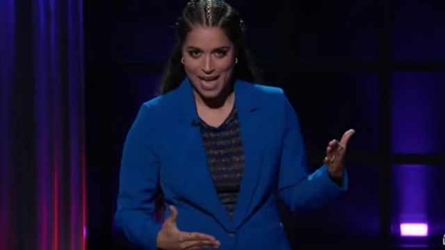 Ted baker slim tai­lored blaz­er worn by Lilly Singh on A Little Late with Lilly Singh October 7, 2019