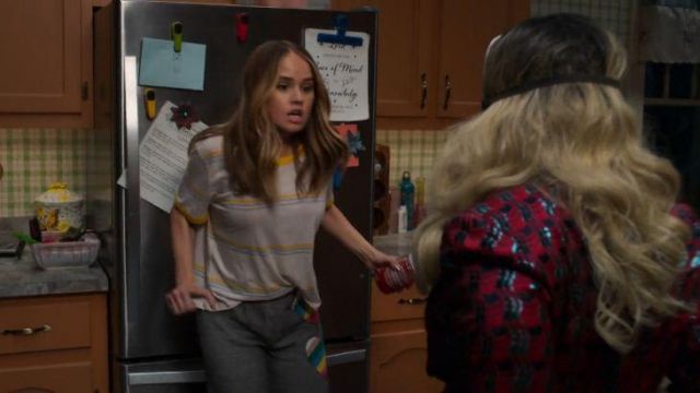 Wildfox grey and rainbow heart print track pants worn by Patty Bladell (Debby Ryan) in Insatiable Season 02 Episode 02