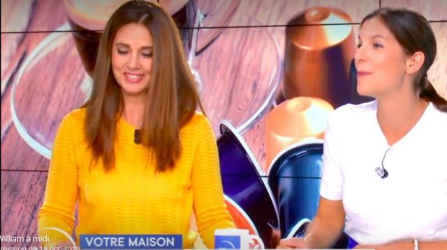 The sweater round neck wool yellow Caroline Munoz in William at noon the 15.10.2019