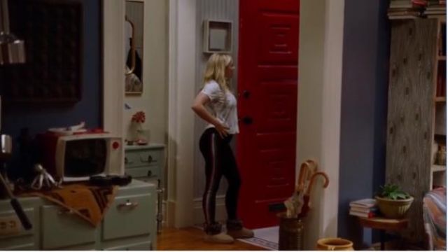 Terez Black Metallic Elastic Side Insert Leggings worn by Roxy Doyle (Emily Osment) in Almost Family Season 1 Episode 3