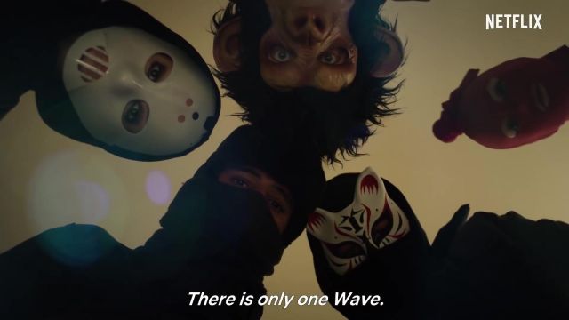 Monkey head mask in We Are The Wave Season 1