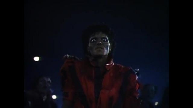 Thriller Michael Jackson Hommes Veste Motard Cuir Véritable de Michael Jackson dans Michael Jackson - Thriller (Official Music Video)