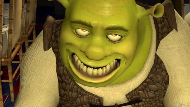 The mask Shrek mask worn by Shrek (Mike Myers) in the movie Shrek 