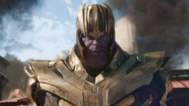 The replica of the helmet of Thanos (Josh Brolin) in Avengers: Infinity War