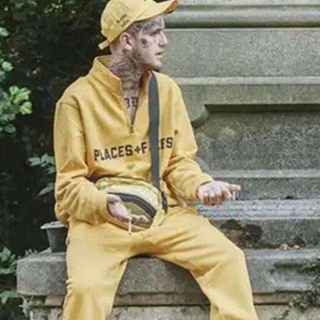 All Places + Faces yellow worn by Lil Peep on the account Instagram of @The_lil.peep
