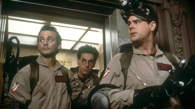 The replica of the costume from the Ghostbusters reach by Dr. Peter Venkman (Bill Murray) in S. O. S. Ghosts