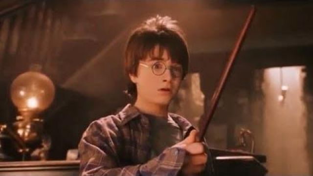The magic wand of Harry Potter (Daniel Radcliffe) in Harry Potter and the sorcerer's stone