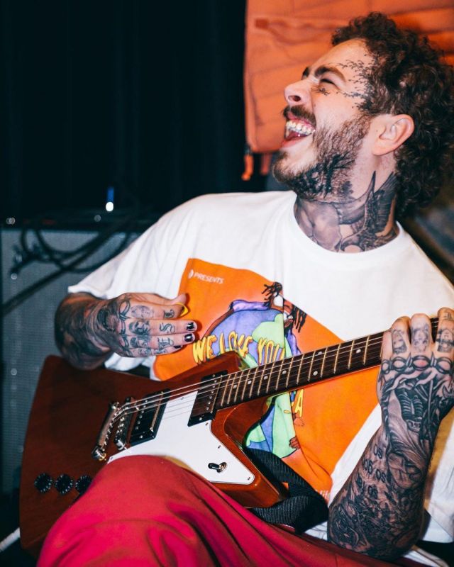 'We Love You Tecca' album t-shirt worn by Post Malone on his Instagram account @postmalone