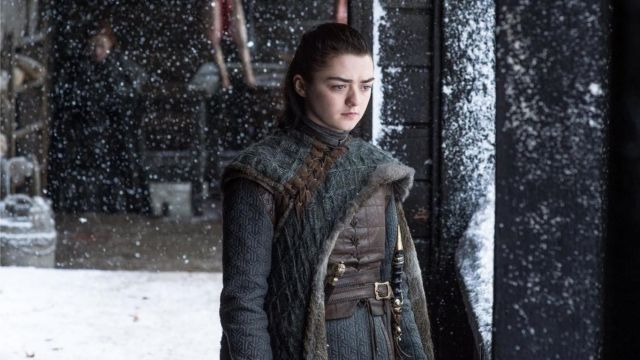 The replica of the costume of Arya Stark (Maisie Williams) in Game of Thrones