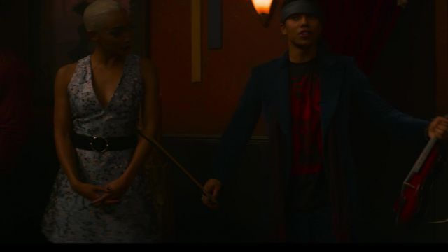 Tennie V neck party dress of Prudence Night (Tati Gabrielle) in Chilling Adventures of Sabrina (S01E14)
