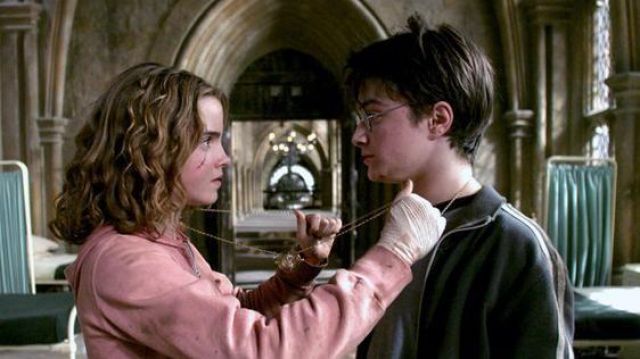 The turner of time, Hermione Granger (Emma Watson) in Harry Potter and the Prisoner of Azkaban