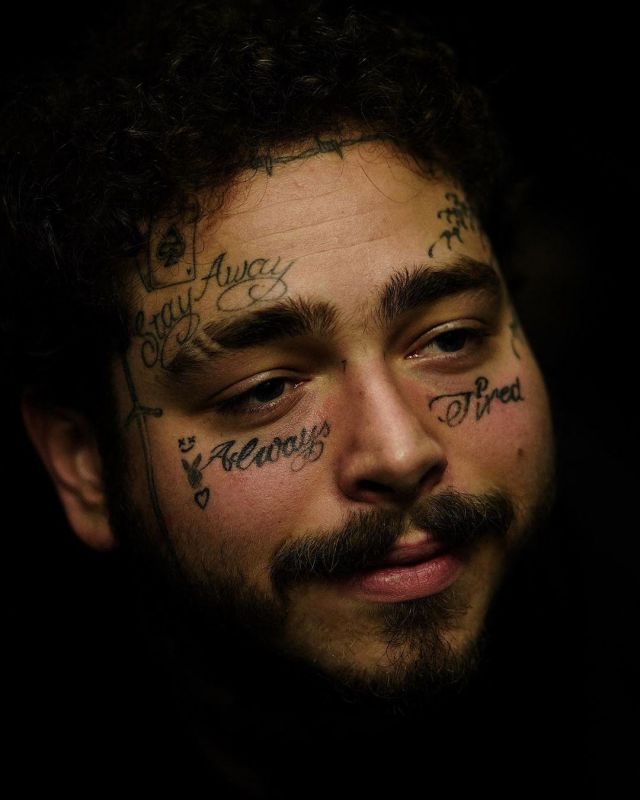 Temp Tattoos of Post Malone on the Instagram account @postmalone