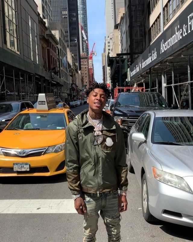 olive jacket worn by NBA YoungBoy 