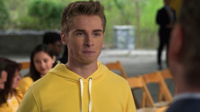 Yellow Hoodie worn by Brick Armstrong (Michael Provost) as seen in Insatiable (S02E02)