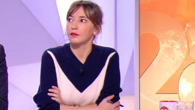 The cashmere sweater color block of Nadia Daam in 28 minutes