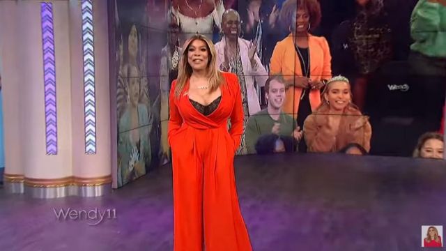 Product Or­ange Wise Leg Jump­suit worn by Wendy Williams on The Wendy Williams Show October 23, 2019