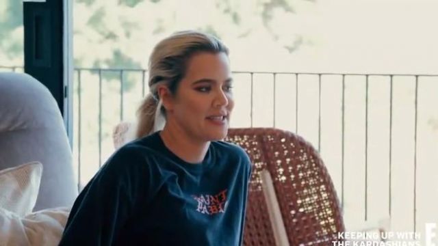 Saint Pablo Black Kim Tennis Black Long Sleeve T-Shirt worn by Khloé Kardashian in Keeping Up with the Kardashians Season 17 Episode 7