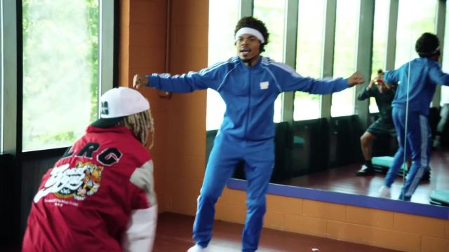 Adidas Orig­i­nals Men's Su­per­star Track Top Jack­et worn by Chance The Rapper in  Chance the Rapper ft. MadeinTYO & DaBaby -Hot Shower (Official Video)