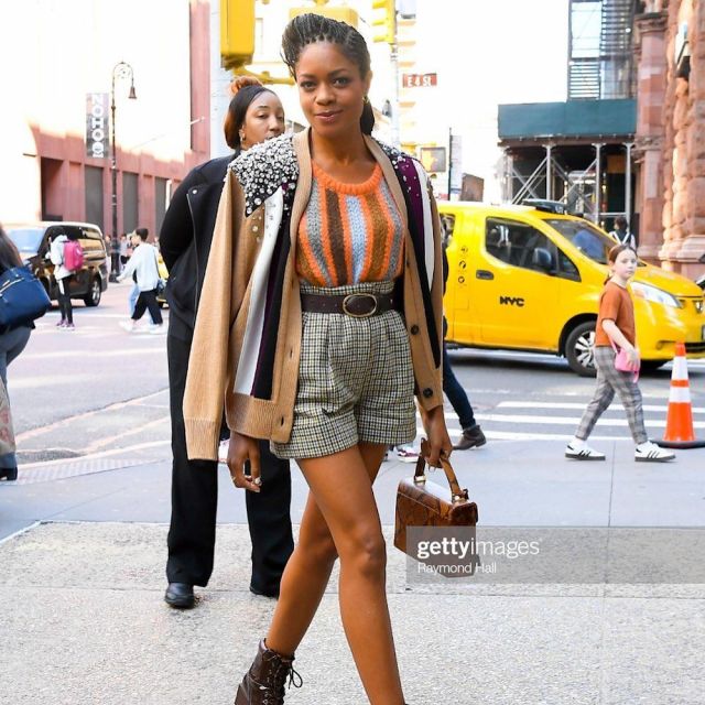 Miu Miu Knit Tank Top worn by Naomie Harris Aol Build Studios October 21, 2019