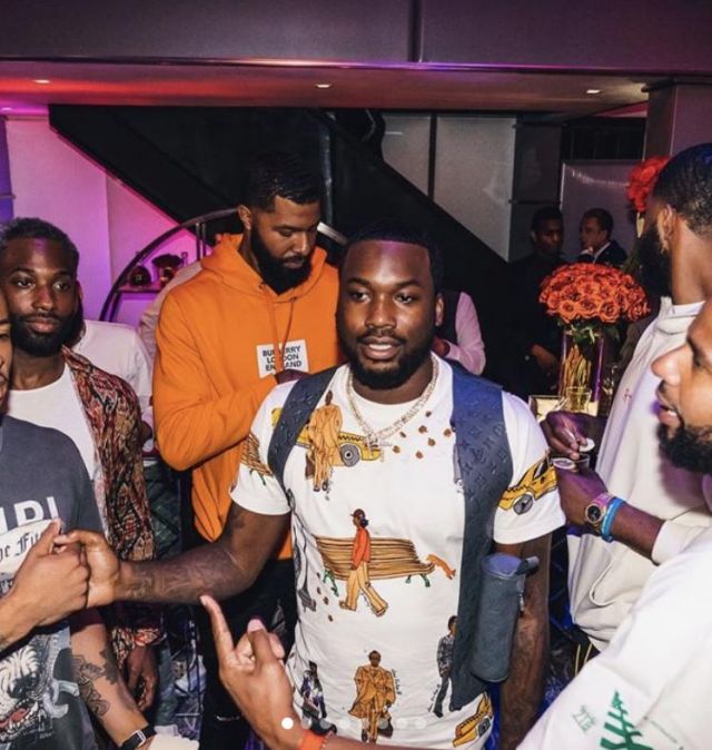 Louis Vuitton 3D Pocket Monogram Embossed Mid Layer worn by Meek Mill on his Instagram account @meekmill