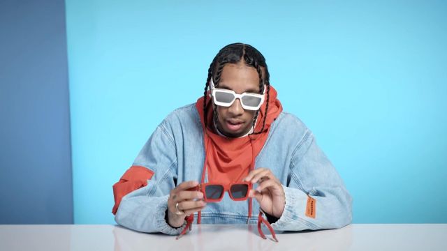Louis vuitton White 2019 1.1 Millionaires Sunglasses of Tyga in the   video 10 Things Tyga Can't Live Without, GQ
