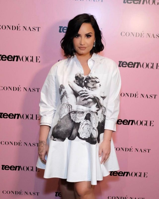 Valentino Lovers Shirt Dress worn by Demi Lovato Teen Vogue Summit November 2, 2019