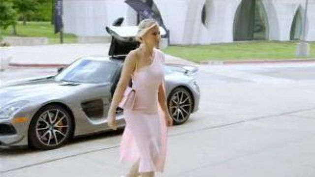 Alex Perry Light Pink One Shoulder Dress worn by Stephanie Hollman in The Real Housewives of Dallas Season 04 Episode 09