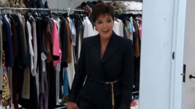 Saint Laurent Gold Monogram Tassel Chain Belt worn by Kris Jenner in Keeping Up with the Kardashians Season 17 Episode 8
