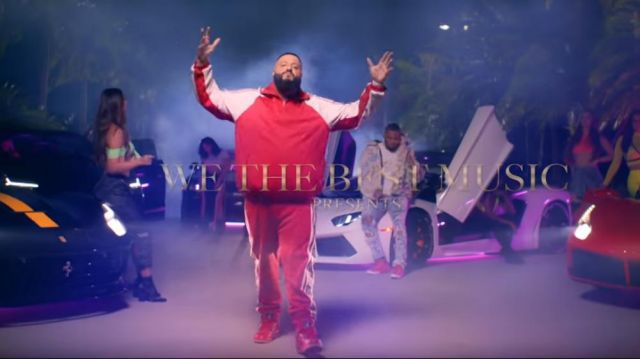 Gucci Over­size Tech­ni­cal Jer­sey Jog­ging Pant worn by DJ Khaled in the YouTube video DJ Khaled - Jealous ft. Chris Brown, Lil Wayne, Big Sean (Lyrics)